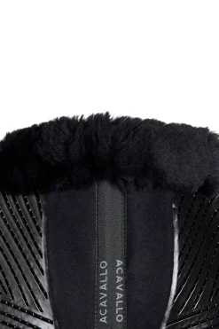 Online acavallo Close Contact Gel & Memory Foam halvpad med saueskinn Black/Black