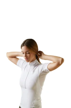 Outlet ariat Ascent konkurranseskjorte med 1/4 glidelås for kvinner WH/AB