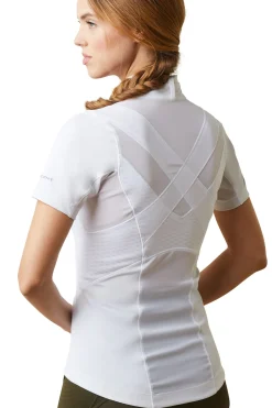 Outlet ariat Ascent konkurranseskjorte med 1/4 glidelås for kvinner WH/AB