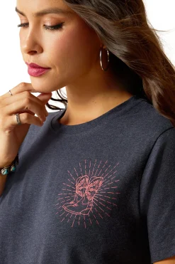 Best ariat Dame T-skjorte med korte ermer Genuine AdmiraltyBlueHeather