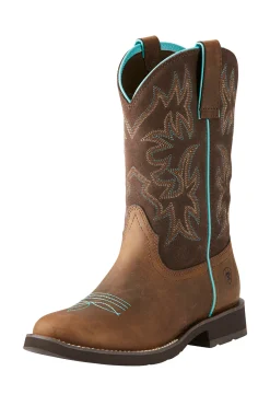 ariat Delilah Round Toe dame westernstøvler Brown/DarkBrown