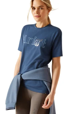 Sale ariat Kvinner BF Kortermet T-skjorte DarkDenim