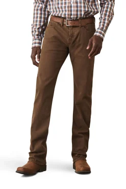 Outlet ariat M7 Str Grizzly Straight jeans til herre i olivengrønn Peat