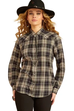 New ariat Real Billie Jean Langermet skjorte for kvinner CheyennePlaid