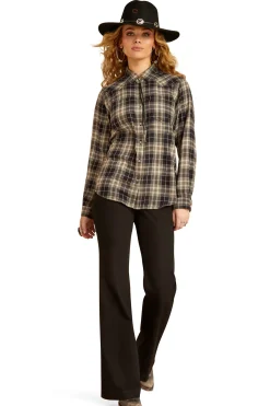 New ariat Real Billie Jean Langermet skjorte for kvinner CheyennePlaid