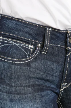 ariat Real Mid Rise Skinny Ella, dame DenimBlue