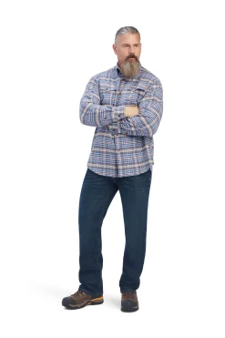 ariat Rebar flanell DuraStretch arbeidskjorte AlloyGrey