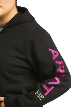 Online ariat Rebar Graphic hettegenser til dame Black/Purple