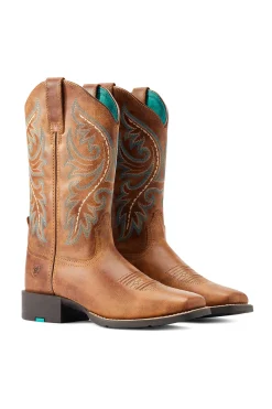 Best ariat Round Up Back Zip dame westernstøvler med glidelås DesertSand