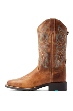 Best ariat Round Up Back Zip dame westernstøvler med glidelås DesertSand