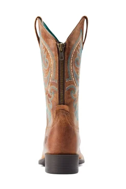 Best ariat Round Up Back Zip dame westernstøvler med glidelås DesertSand
