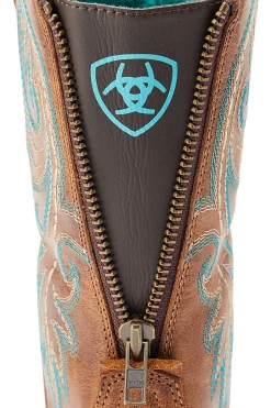 Best ariat Round Up Back Zip dame westernstøvler med glidelås DesertSand