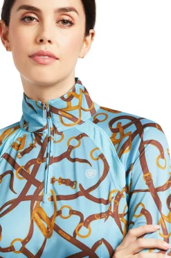 Online ariat Sunstopper 2.0 skjorte med 1/4 glidelås, dame MetallicBlack