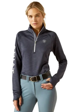 Sale ariat Tek Team 1/2 Zip Sweatshirt OmbreBlueHeather
