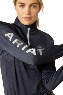 Sale ariat Tek Team 1/2 Zip Sweatshirt OmbreBlueHeather