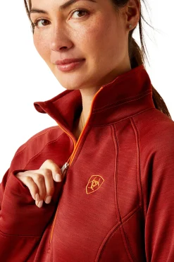 Clearance ariat Tek Team sweatshirt med 1/2 glidelås, dame FiredBrick