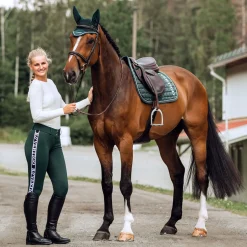 Sale bvertigo B Vertigo Angelika funksjonell ridebukse med høyt liv, helforsterket med silikon, dame ScarabGreen