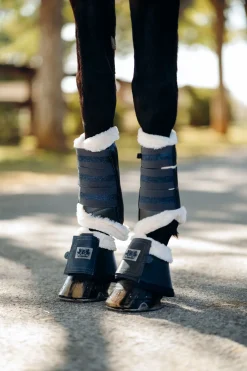 New bvertigo B Vertigo Drew stryksokker med fuskepels DarkNavy