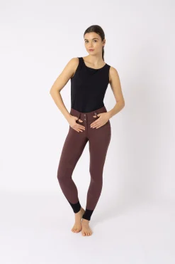 Discount bvertigo B Vertigo Elea helforsterket ridebukse til dame RedMahogany