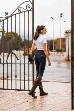 bvertigo B Vertigo Meghan helforsterkede ridebukser med høyt liv til dame DarkNavy