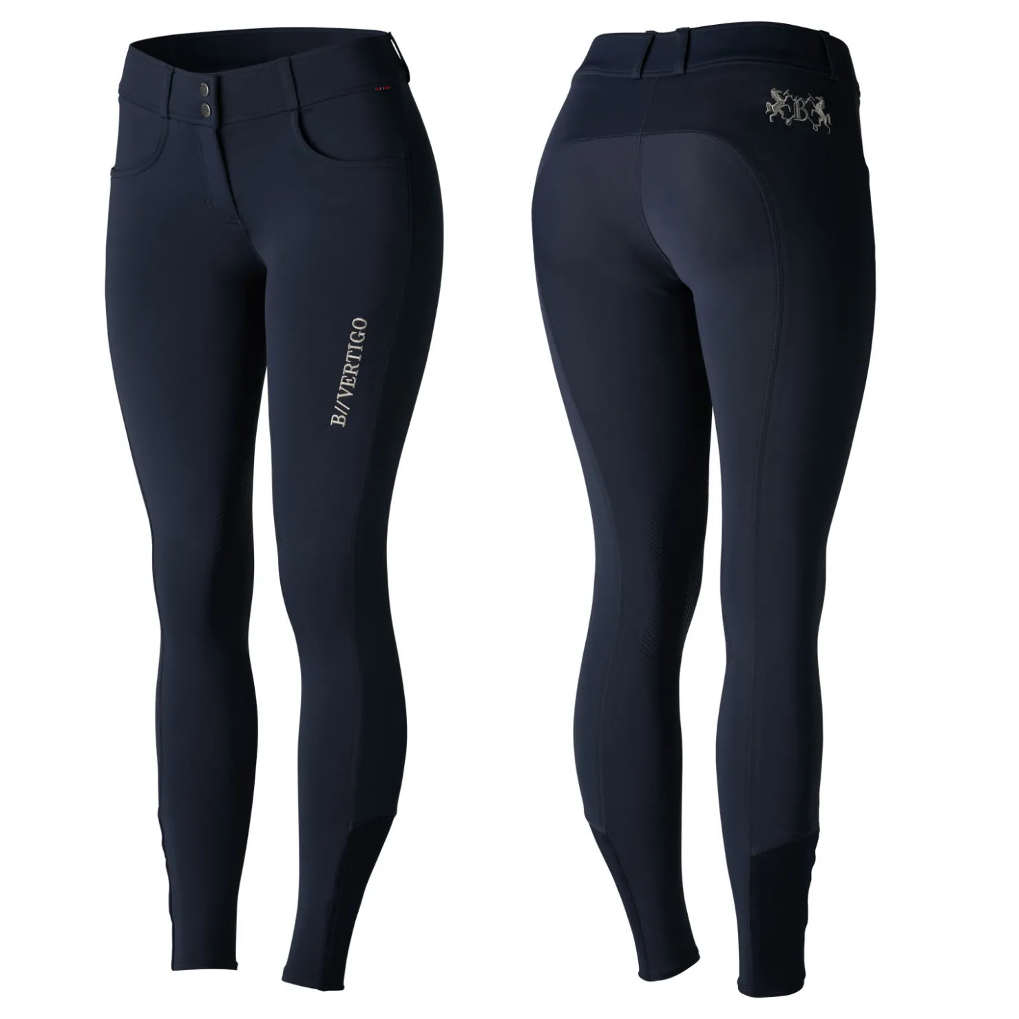 Outlet bvertigo B Vertigo Meghan ridebukse med kneforstering i silikon, dame DarkNavy