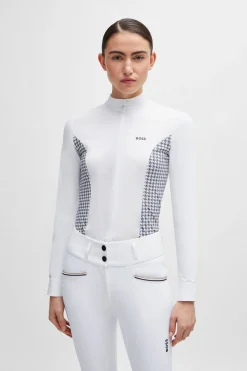 Sale boss Emma showbluse Houndstooth Grey