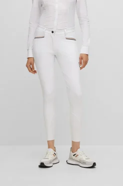 Outlet boss Hazel knee Ridebukser for kvinner White