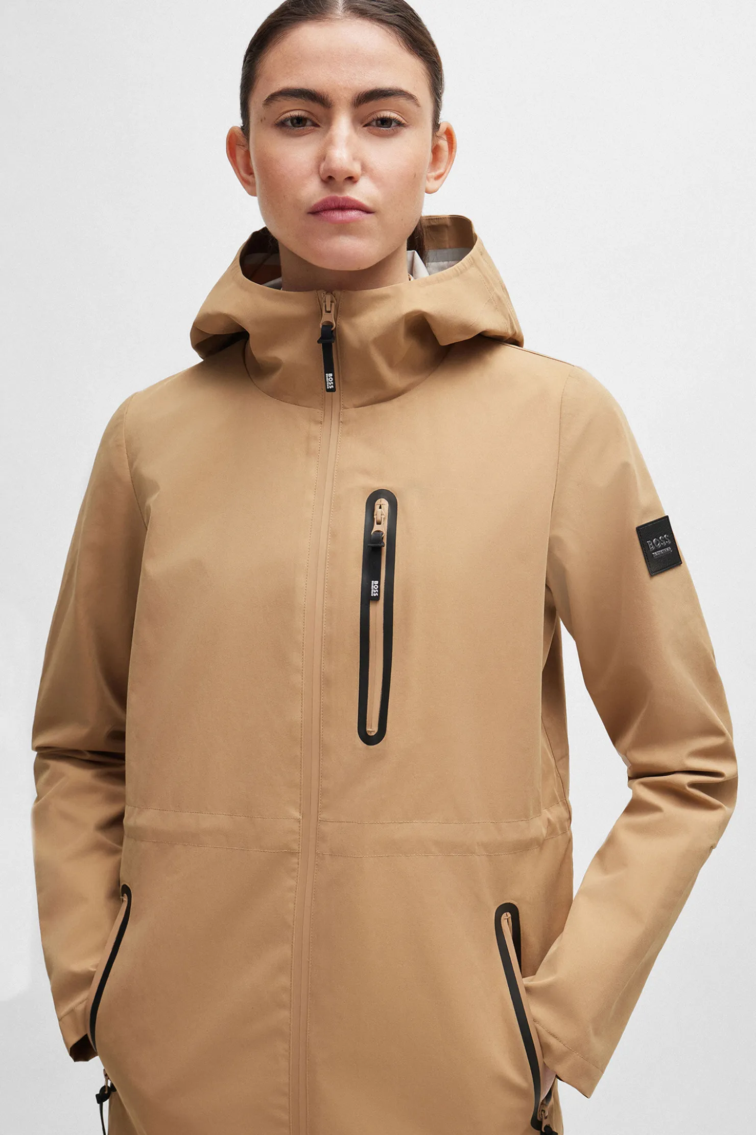 Sale boss Lenie Hard Shell parka Camel