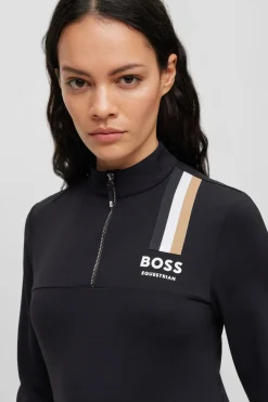Discount boss Lia Signature Stripe treningsskjorte for kvinner Black