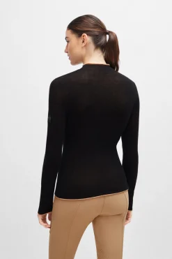 Discount boss May myk strikket høyhalset genser Black