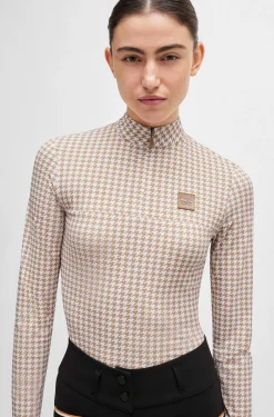Best boss Rachel treningsskjorte Houndstooth Camel