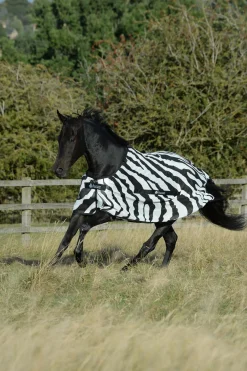 Discount bucas Buzz-Off Zebra fluedekken med avtagbart halsstykke Black/White