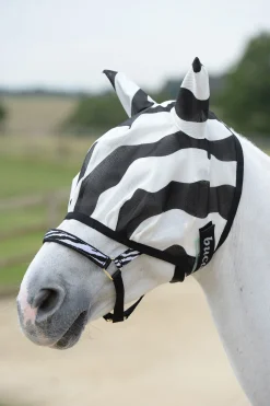 Hot bucas Buzz-Off Zebra Fluemaske Black/White