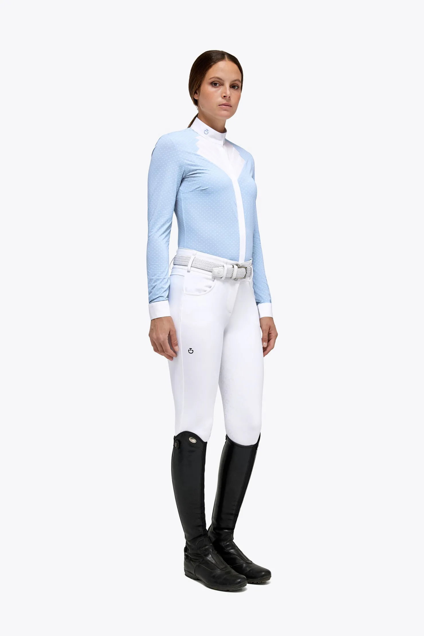 Clearance cavalleriatoscana Cavalleria Toscana Fan Bib stevneskjorte for kvinner Blue