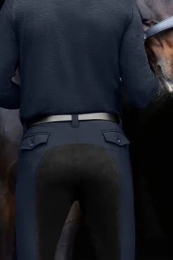 Best elt Matteo Classic helforsterkede ridebukser for menn med fullsete i kunstskinn deepblue