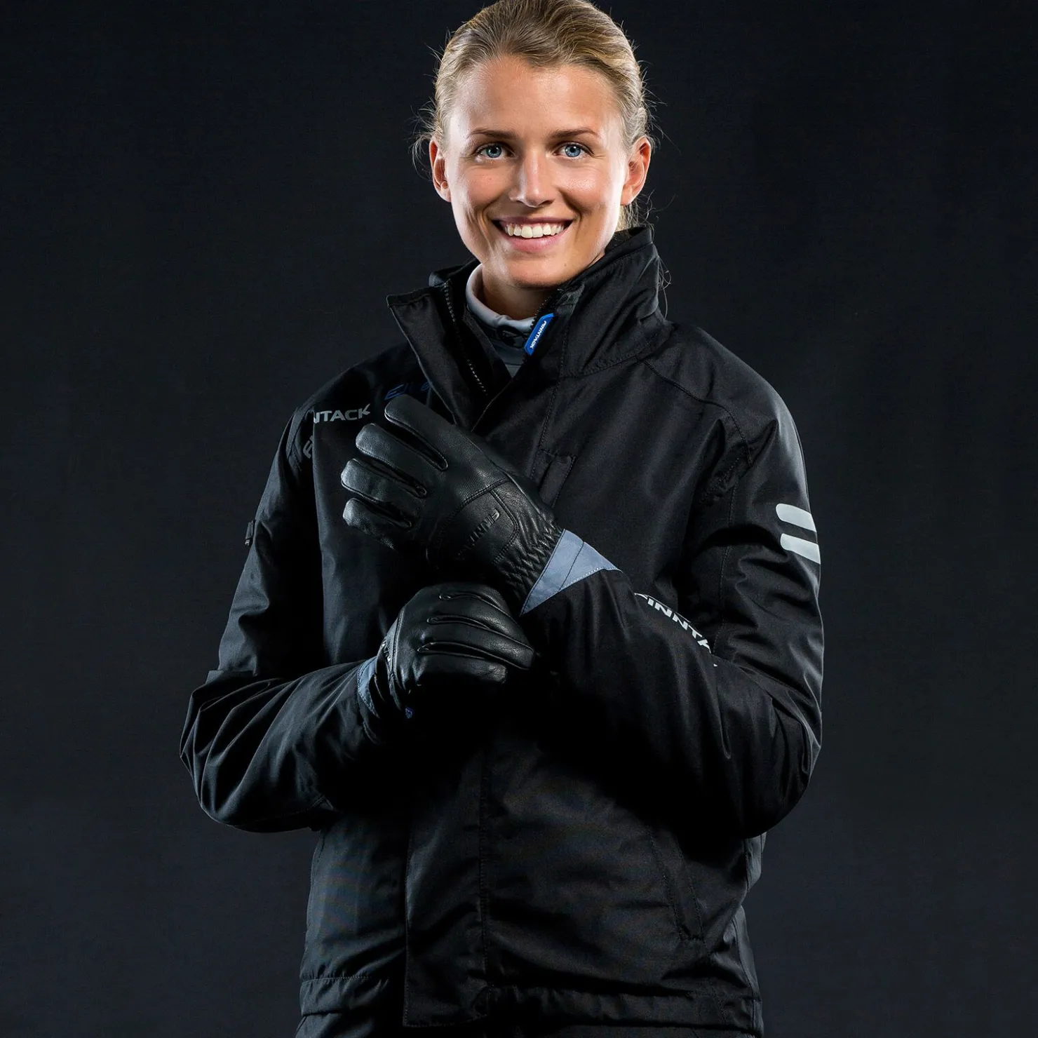 Sale finntack Elite lærhansker, vinter Black