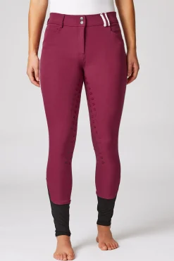 Best horze Helforsterkede ridebukser med kontrastbånd og høyt liv, dame RaspberryPink