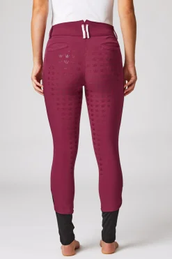 Best horze Helforsterkede ridebukser med kontrastbånd og høyt liv, dame RaspberryPink