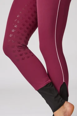 Best horze Helforsterkede ridebukser med kontrastbånd og høyt liv, dame RaspberryPink