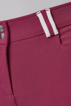 Best horze Helforsterkede ridebukser med kontrastbånd og høyt liv, dame RaspberryPink
