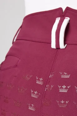 Best horze Helforsterkede ridebukser med kontrastbånd og høyt liv, dame RaspberryPink