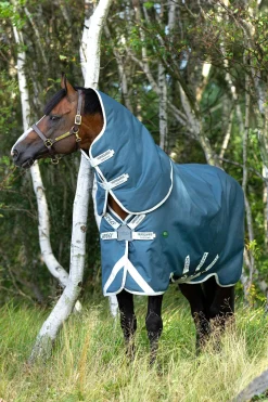 Clearance horseware Amigo AmEco 12 Plus utedekken med avtakbar nakkedel, 0g Teal/Grey