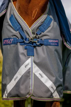 Discount horseware Amigo Bravo 12 Plus utedekken med avtakbar hals, 0g Shadow/Navy&Rose