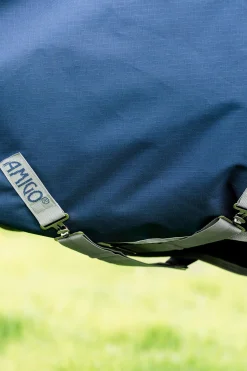 Clearance horseware Amigo Ripstop 900D Plus utedekken med avtakbar halsdel, 100g Navy/TitaniumGrey