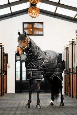 Best horseware Easy-Layer Plus Stalldekken, 200g Black/Black&Silver