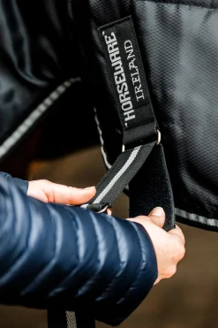 Best horseware Easy-Layer Plus Stalldekken, 200g Black/Black&Silver