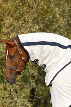Hot horseware Rambo Natura Fluedekken med avtagbart halsstykke White/DarkBlue