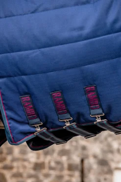 Online horseware Rambo Optimo Plus Budle Beitedekken (med 200g Liner) Navy/Burg,Teal&Nvy