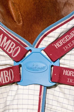 horseware Rambo Optimo Supreme utedekken med Disc-lukking, 0g Navy/Cherry