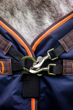 Online horseware Rambo Original utedekken med beinbuer, 100 gram Navy/Orange/TanBrown